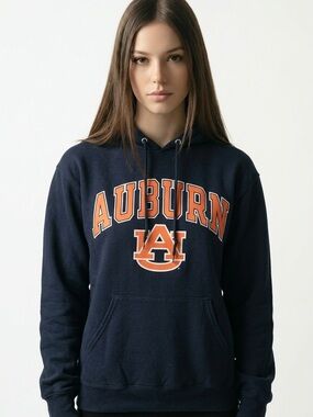 THE VICTORY | AUBURN UNIVERSITY Navy Blue & Orange Hoodie Unisex Size Small